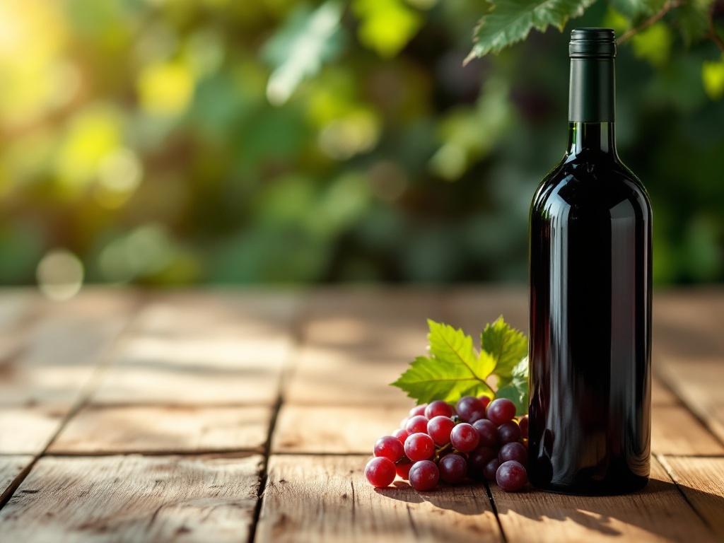 бутылка красного вина на столе